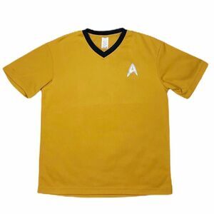 Star Trek Yellow V-Neck Shirt Captain Kirk Kellogg's Promotional 2009 Sz Medium